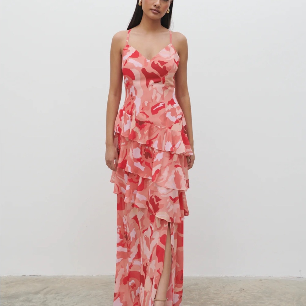 Pretty Lavish Maxi Dress - Printed Chiffon Fabrication